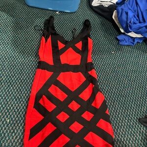 Bebe red orange dress